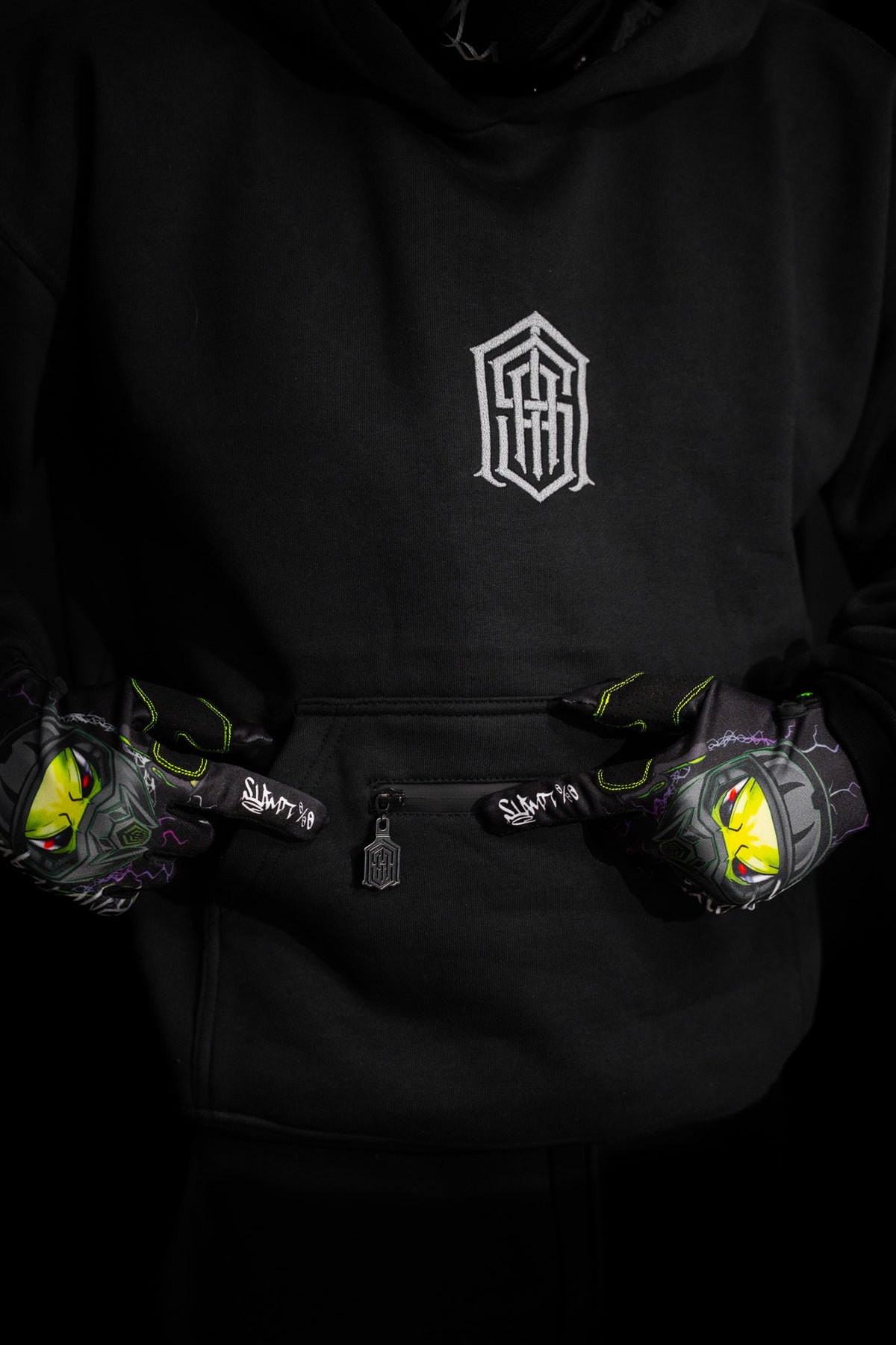 BIKE LIFE REFLECTIVE HOODIE — BLACK