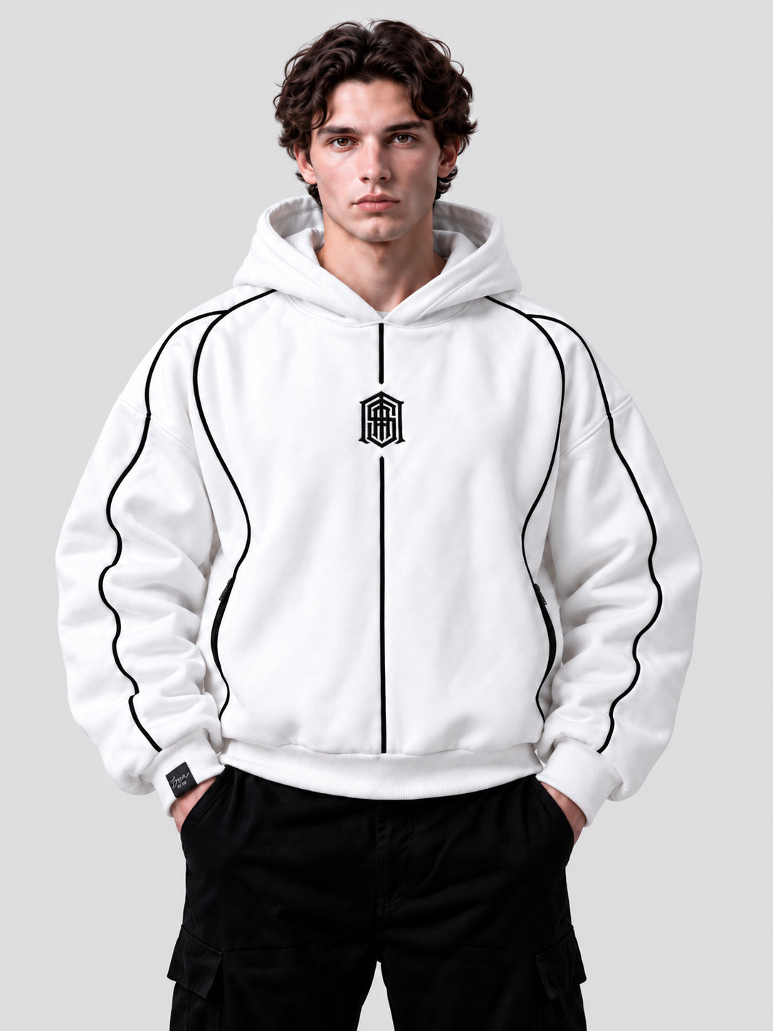 Sudadera Bike Life blanca, vista delantera [color:blanco]