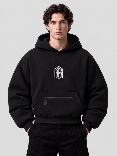 BIKE LIFE REFLECTIVE HOODIE — BLACK