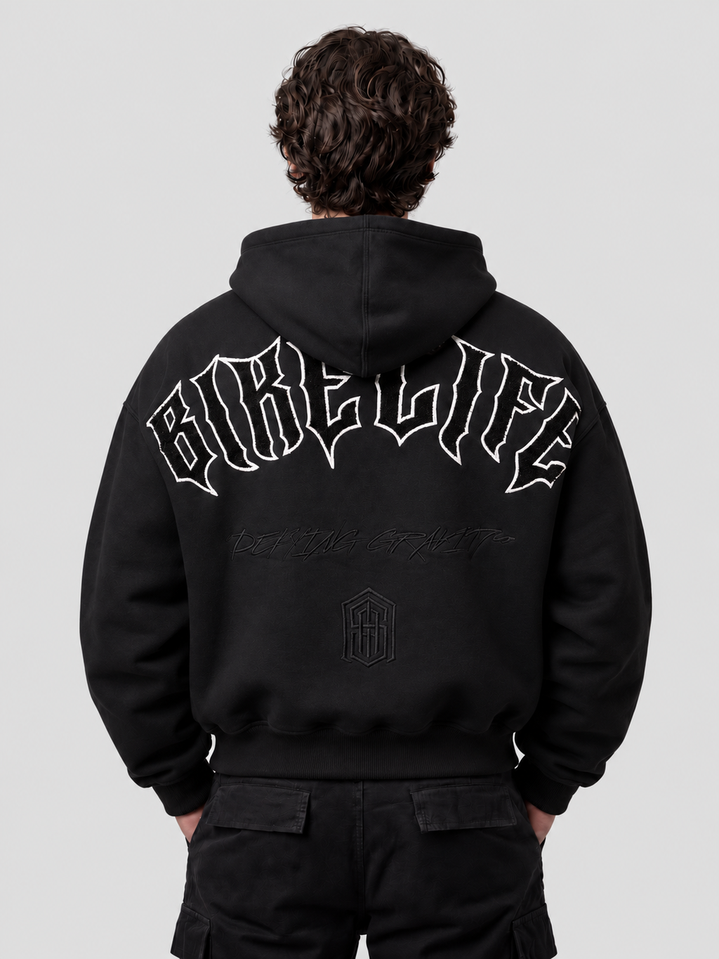 BIKE LIFE REFLECTIVE HOODIE — BLACK
