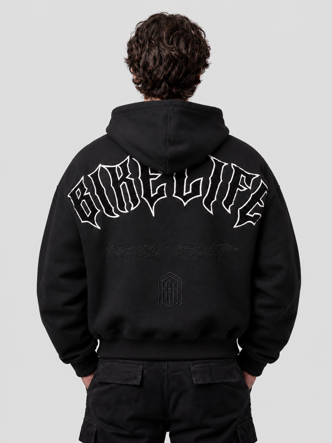 BIKE LIFE REFLECTIVE HOODIE — BLACK