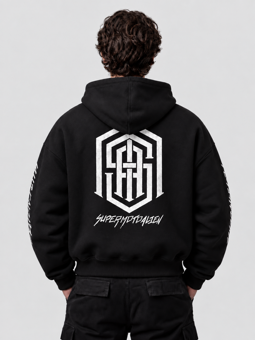 SUPERMOTOALIEN HOODIE — BLACK
